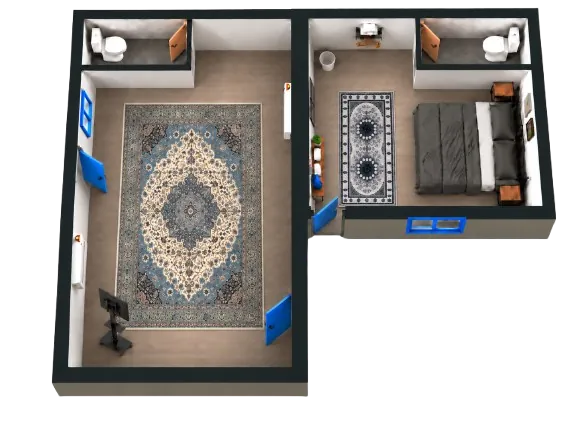 Hall Room and Deluxe Room floor plan layout