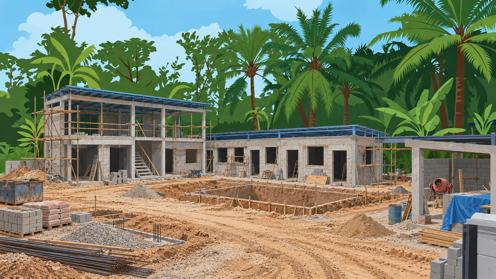 Construction of Trong Roomstay foundation